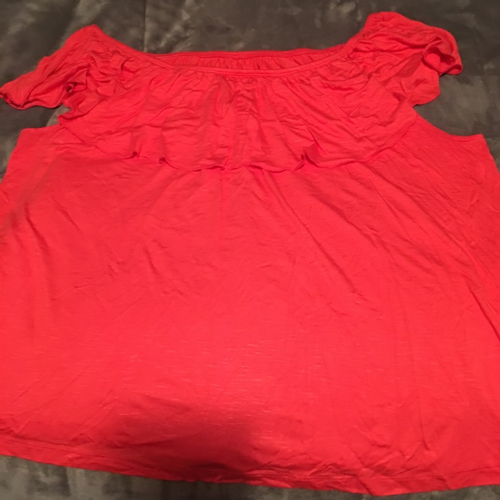 Loft off shoulder orange tee